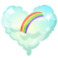 Gif animé coeur arc en ciel